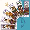 14CT 2 Strands Cross Stitching Bookmark Kit 6PCS Single-Sided Stamped Embroidery Page Marker Set Vintage Stamped Cross Stitch Page Charm for Teachers Bookworms Women Readers (Book Cats)