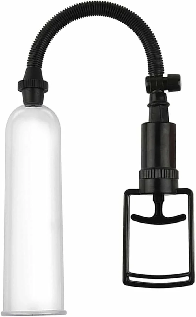 Men's Pull Bar Trainer Vacuum Penis Pump Manual Penis Enlarger Booster Device with Silicone Sleeves in 3 Sizes or Pocket Pussy(B)