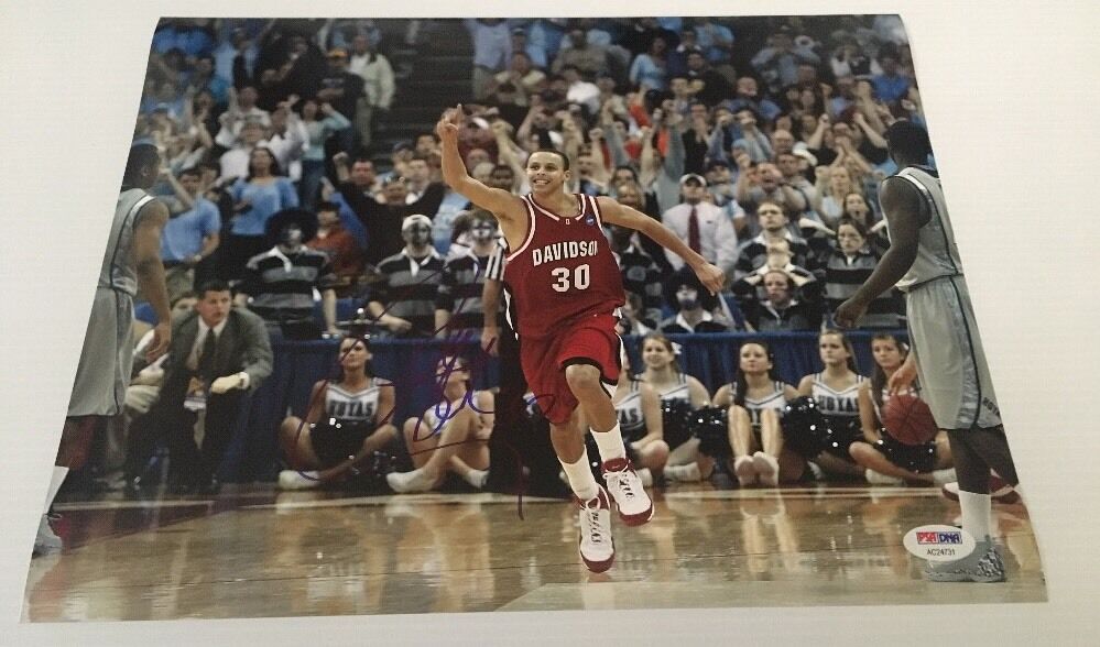 Stephen Curry Signed Autographed 11x14 Photo Poster painting Warriors Davidson Full Name PSA/DNA