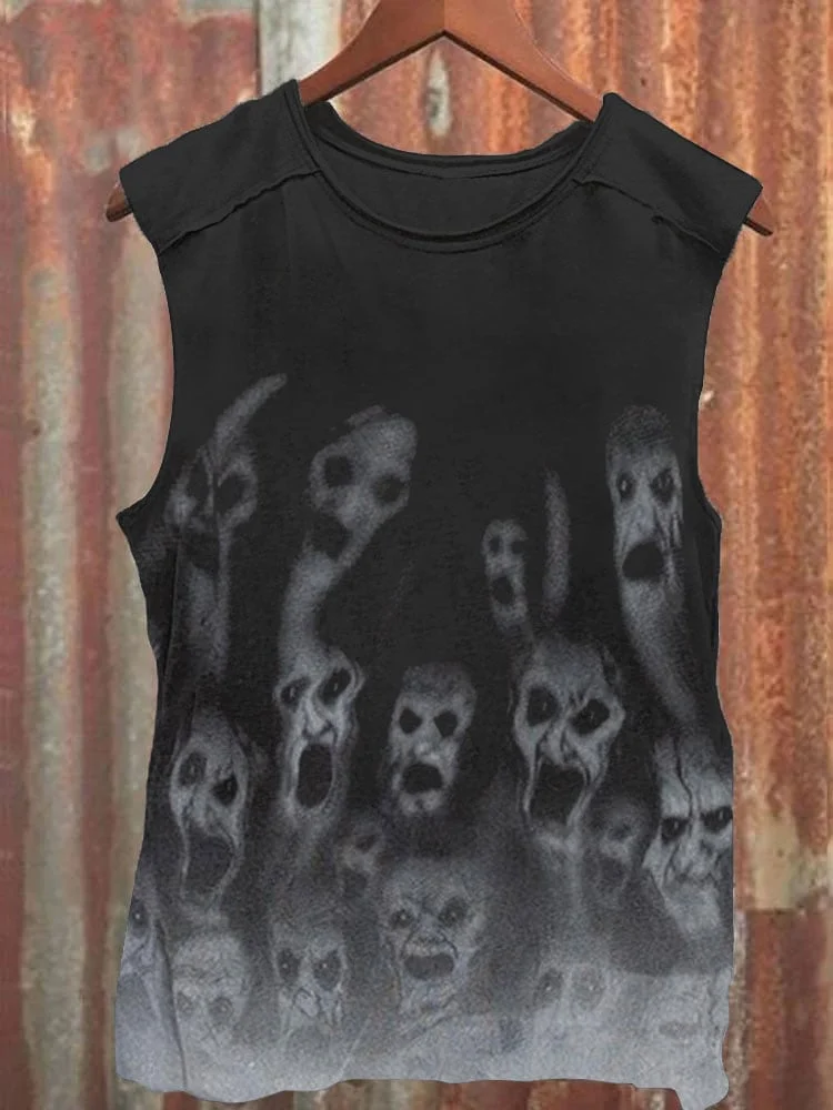 Halloween Ghost Print Unisex Vest