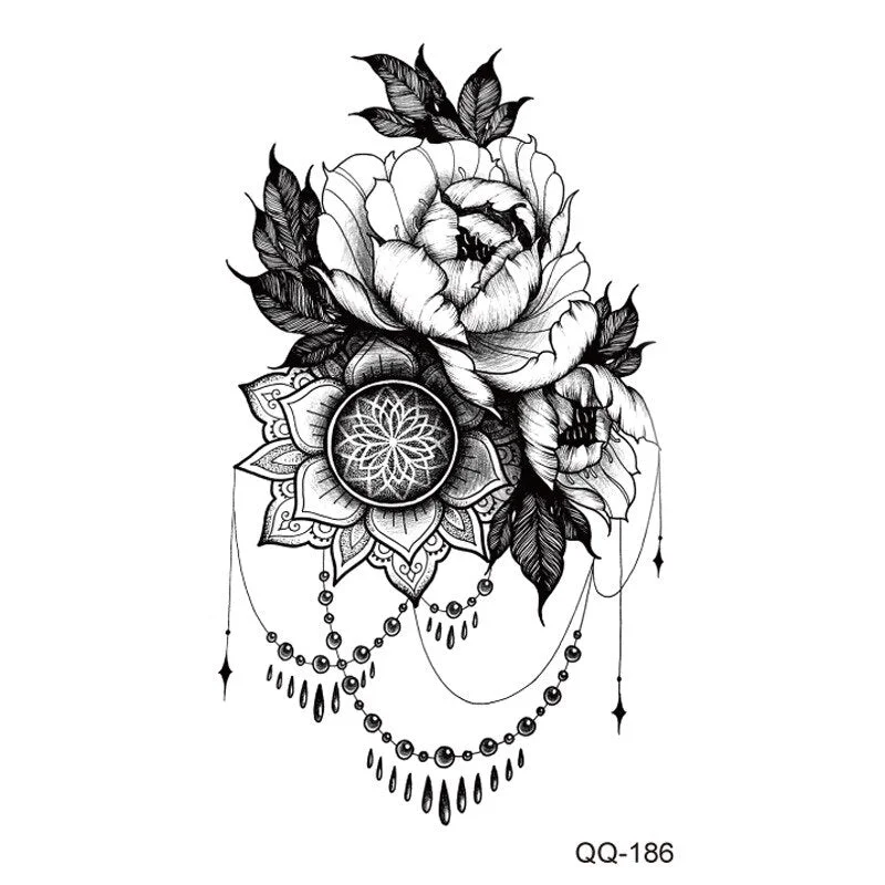 Tattoo Sticker Clock Skull Temporary Sleeve Tattoo Waterproof Sexy Body Art Fashion