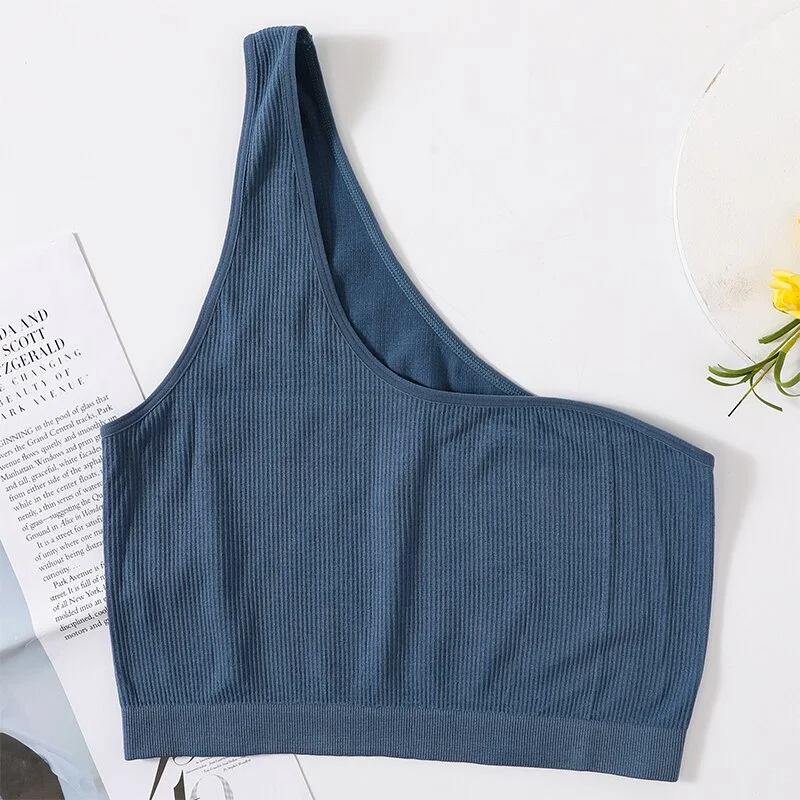 Top One Shoulder Women Tops Camis Seamless Underwear fashion Sleeveless Lingerie Womens Crop Top Streetwear Fashion Camiso. Rows