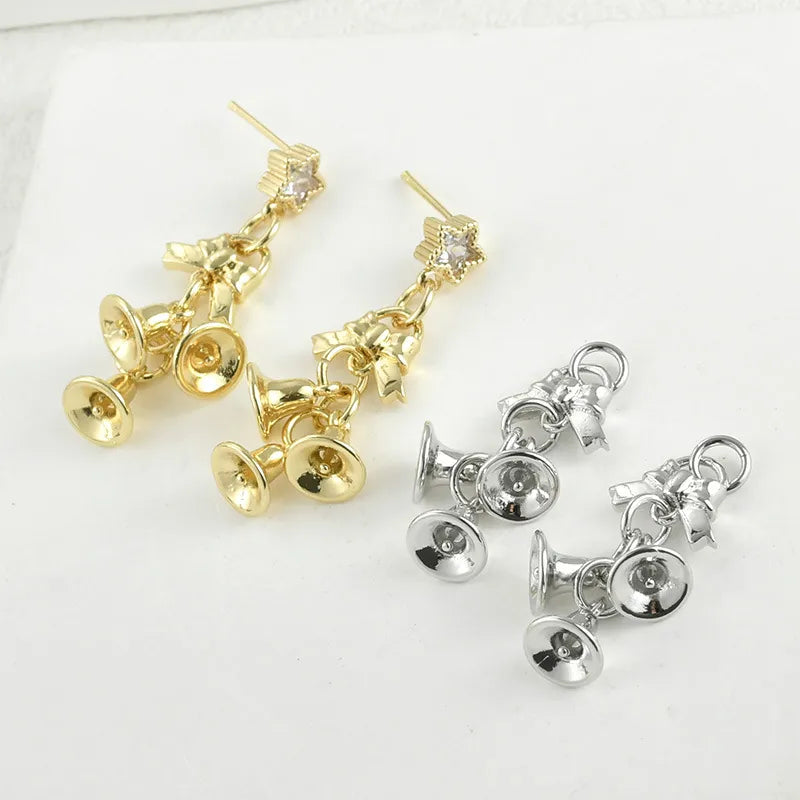 1 Piece 30*13.2mm Copper Bow Knot Bell Pendant Jewelry Accessories