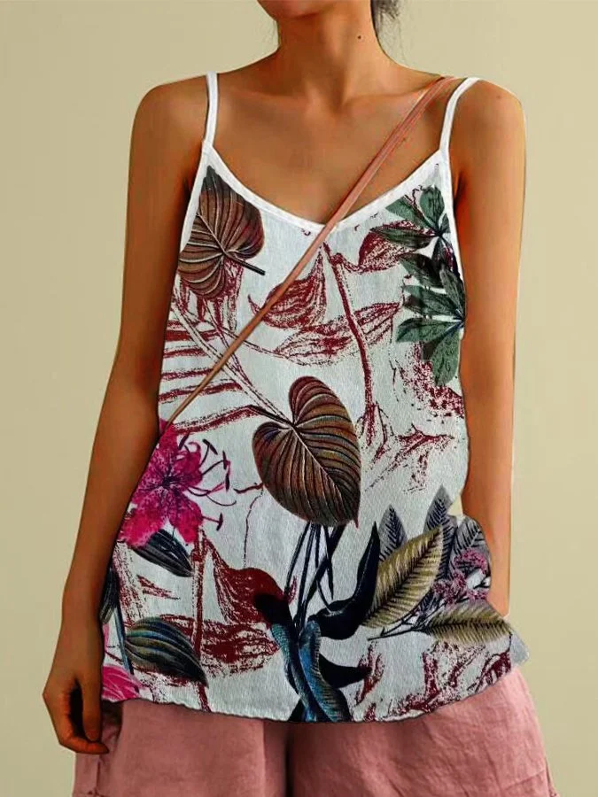Women's Vintage Floral Print Slip Top