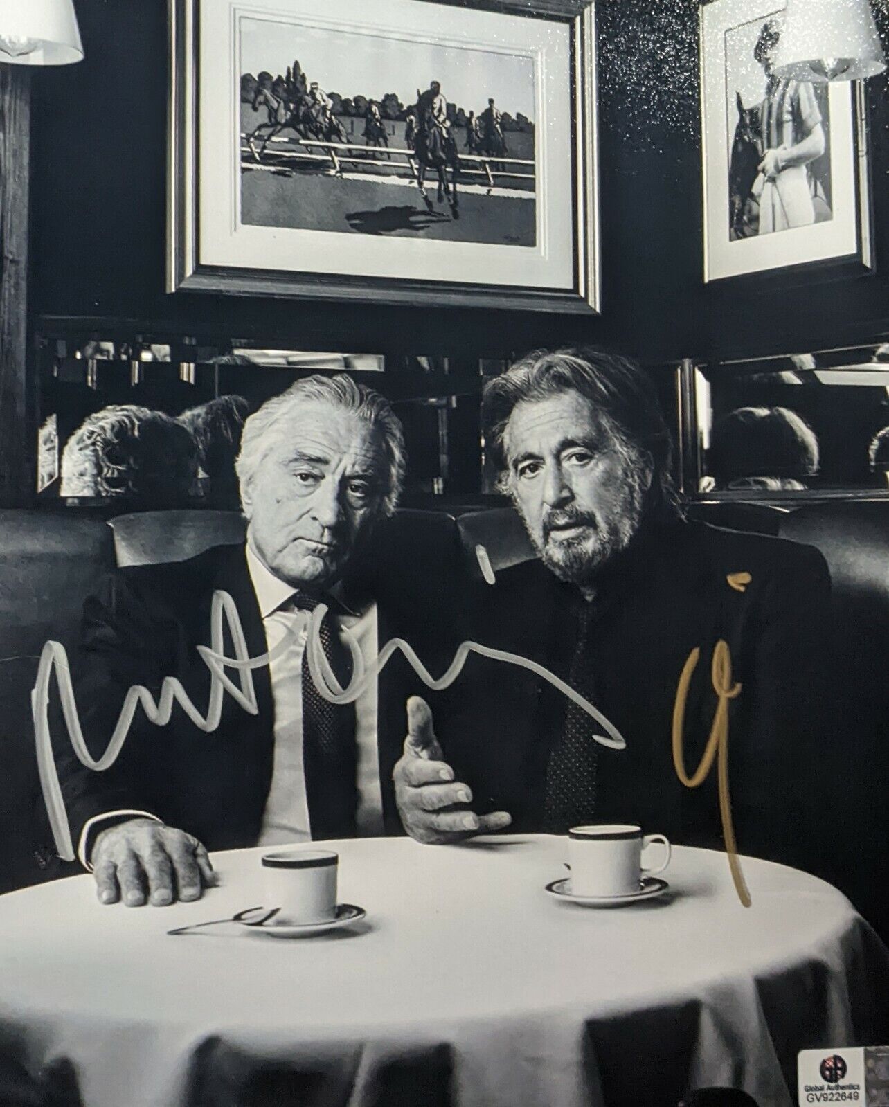 Robert De Niro & Al Pacino Signed Autograph 8x10 COA.