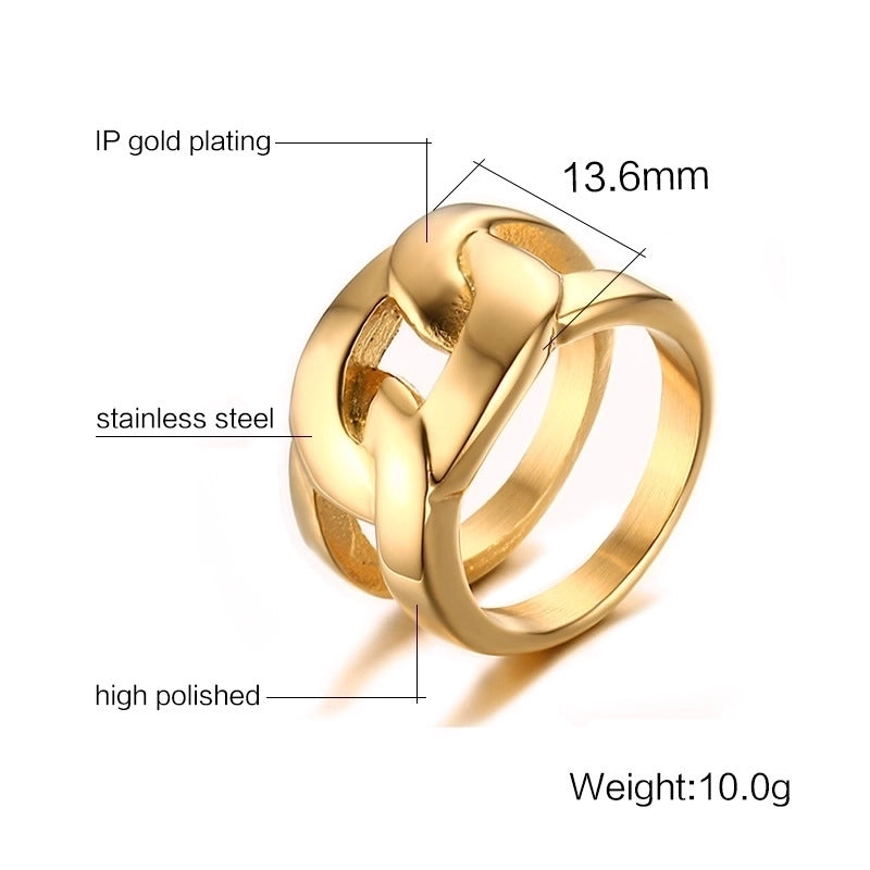 Retro Roman Style Geometric Titanium Steel Plating Rings