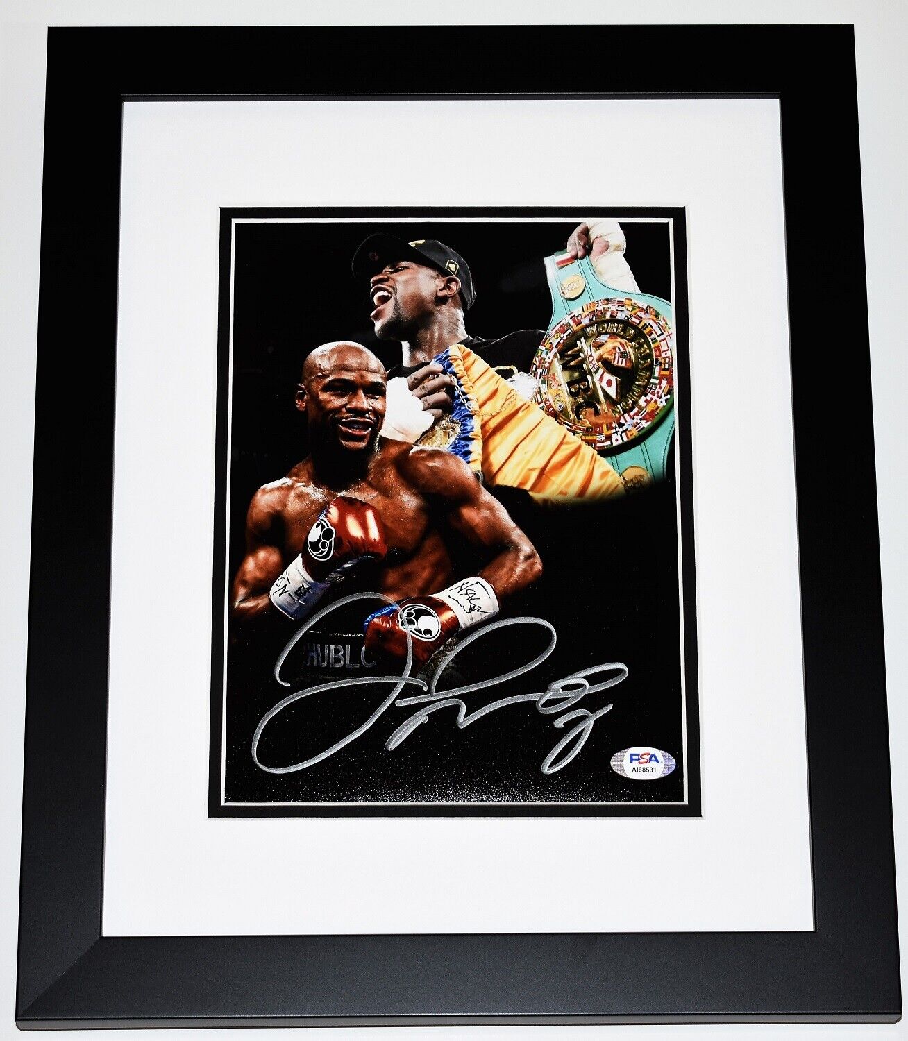 Custom FRAMED Floyd Mayweather Jr. Signed - Autographed 8x10 Photo Poster painting + PSA/DNA COA