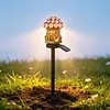 LED Solar Fairy-Tale Mushroom Cottage Garden Light Auto On/Off Resin Mushrooms Ground Decor Lights Weather-Proof Solar-Powered Resin Mushrooms Statue Lamp for Yard Patio Pathway Lawn Flower Bed