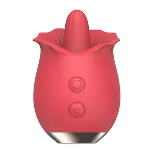 Powerful Rose Toy Vibrator with Tongue Licking and Oral Nipple & Clitoral Stimulator Female adult toys