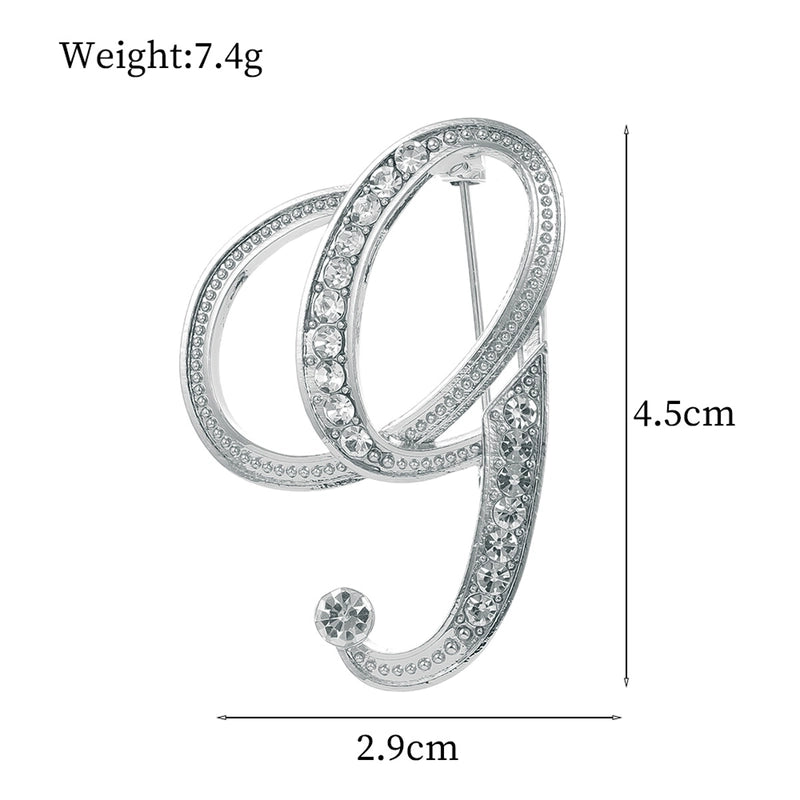 Minimalist Pin Letter Zinc Alloy Plating Inlay Rhinestones Unisex Brooches