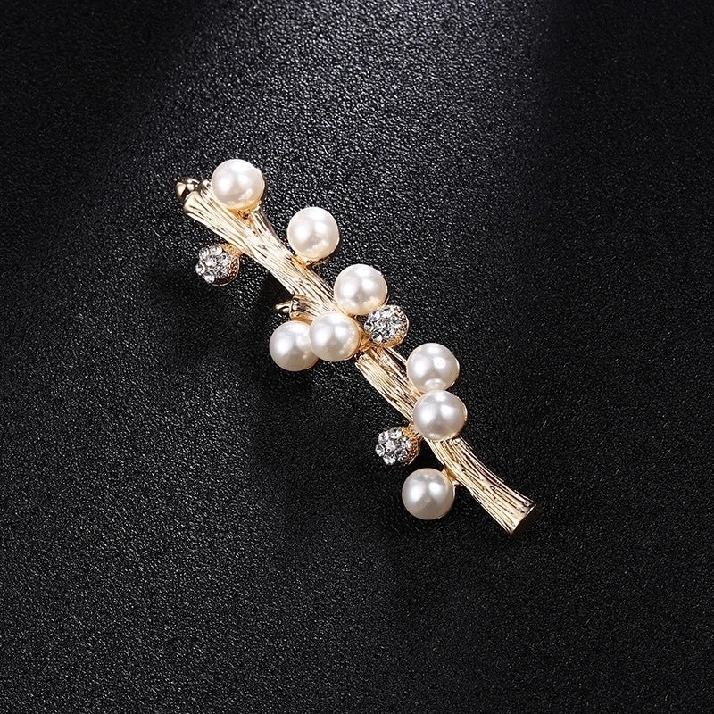 Glam Pin Geometric Alloy Inlay Artificial Pearls Rhinestones Women’S Brooches