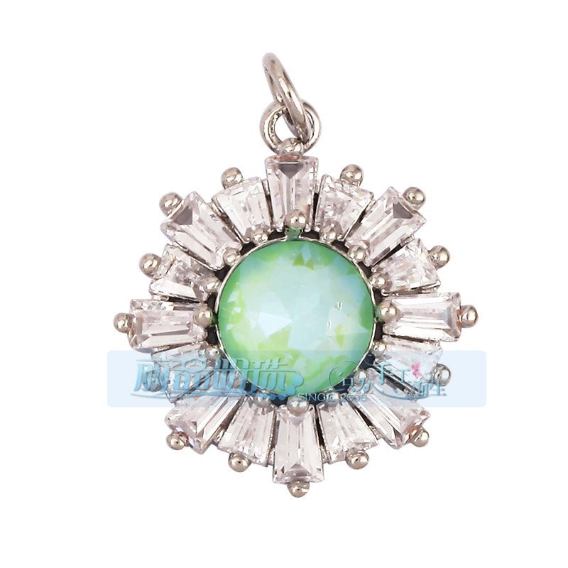 1 Piece Copper Geometric Heart Shape Snowflake Pendant Jewelry Accessories