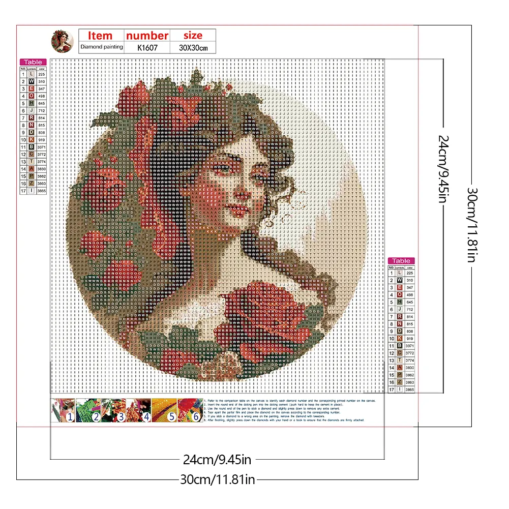 Diamond Painting - Full Round Drill - Lady Rose(Canvas|30*30cm)