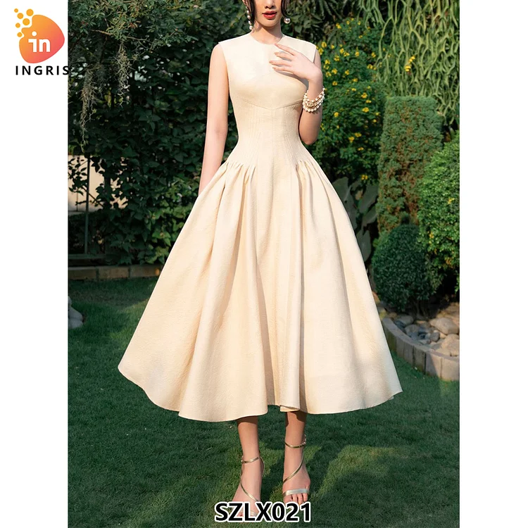2025 Elegant Spring Summer Dress, One Size Rabbit Fur Formal Style-SZLX021