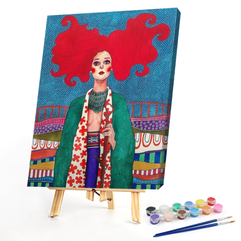 

40*50CM - Paint By Numbers - Redhead Girl, 501 Original