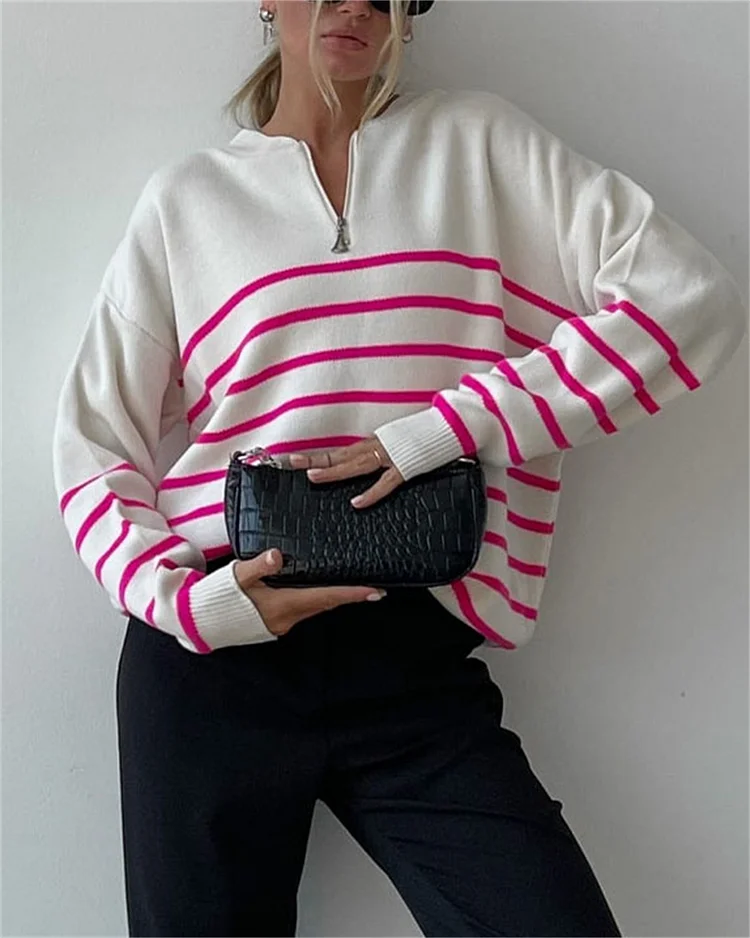 Fashion Solid Color Casual Sweater