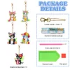 5Pcs DIY Diamond Painting Cat Keychain