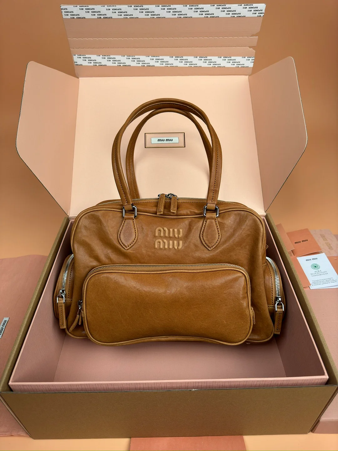miumiu Adventure Nappa brown