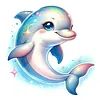 Magical Dolphin-18CT Stamped Cross Stitch 20*20cm