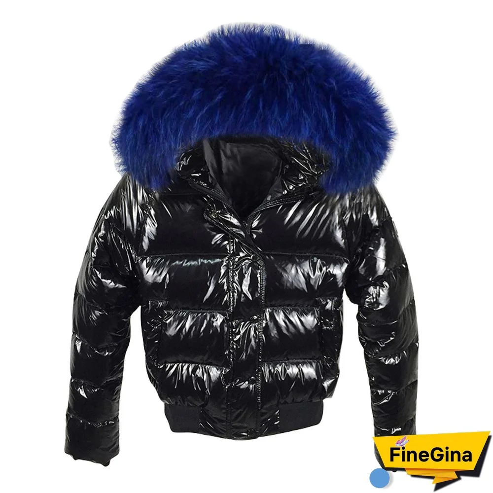 Fashion Black Waterproof Winter Jacket Women Big Fur Hooded Down Parkas Female Jacket Coat Slim Warm Winter Outwear New