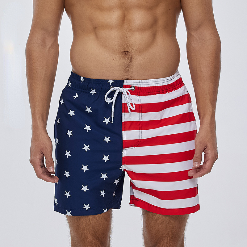 Men's Swim Trunks Beach Shorts American Flag Print Trunks | ARKGET