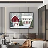 Winter Snowman And Cottage-11CT Stamped Cross Stitch 60*40cm/23.62*15.75in