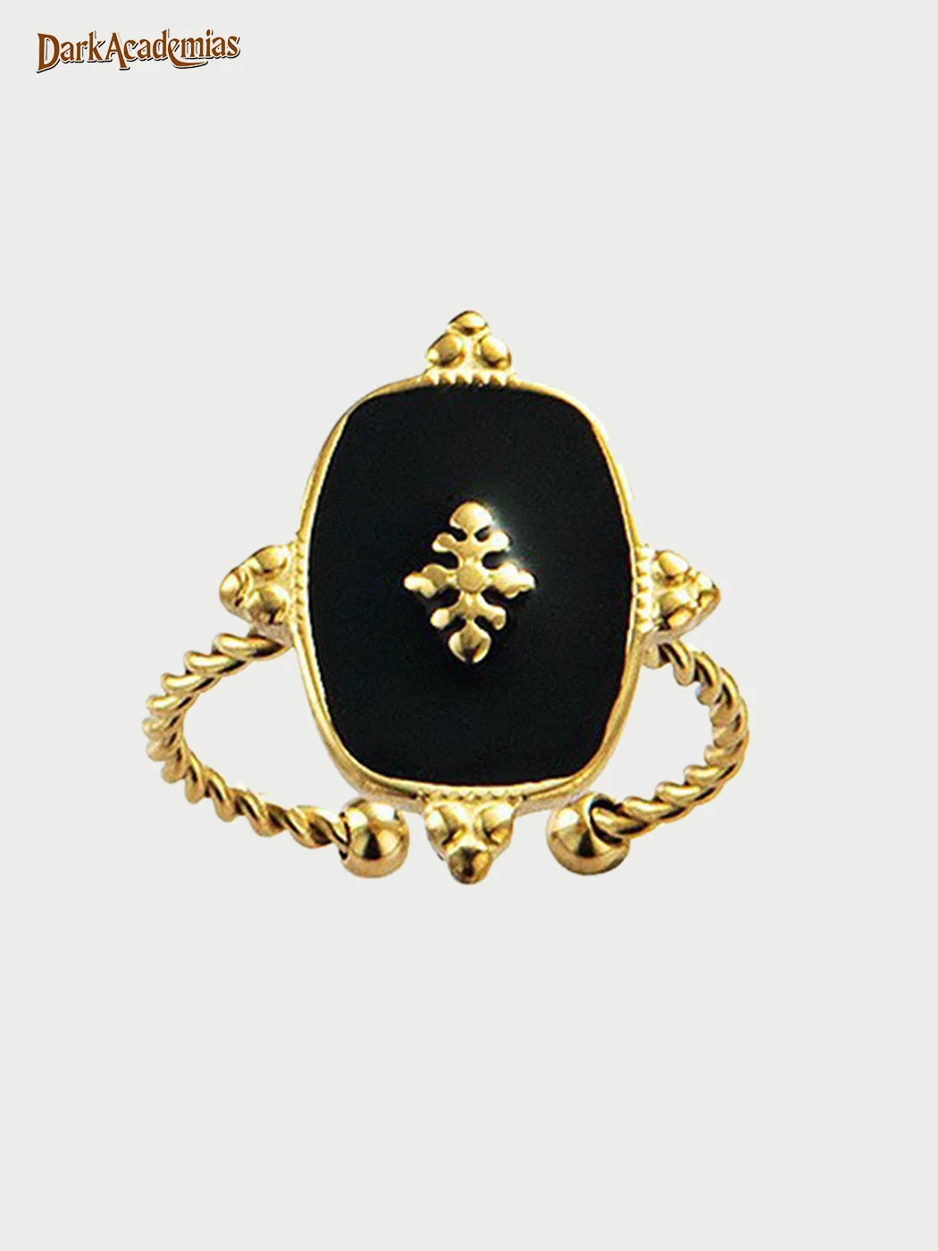 Vintage Onyx Disc Ring / DarkAcademias /Darkacademias