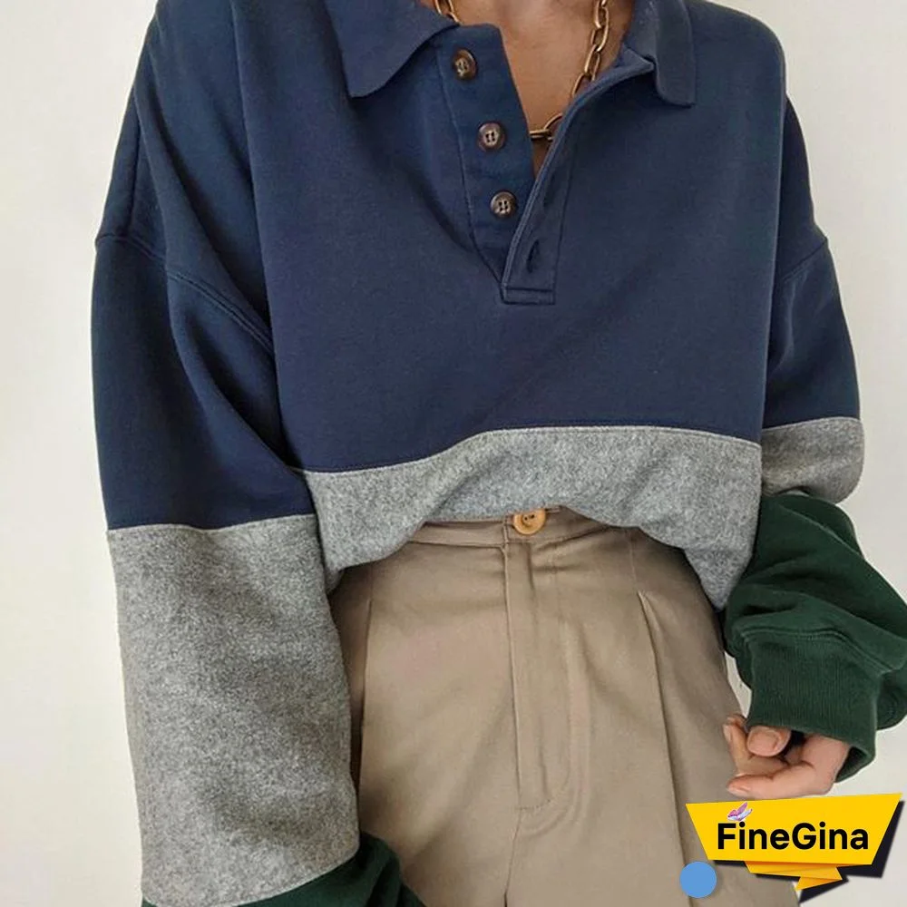 Colorblock All-Match Casual Sweater