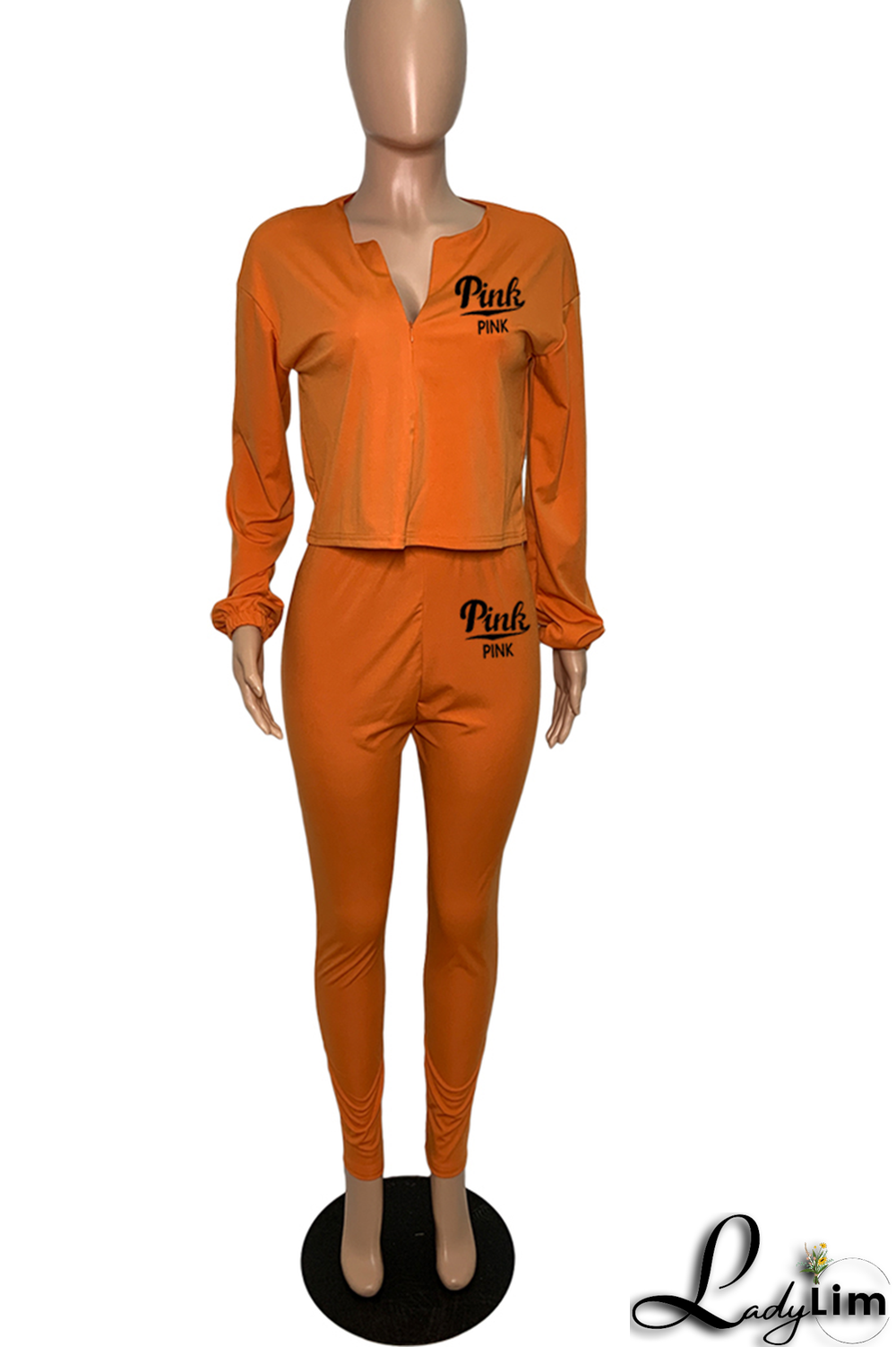 Army Green Fashion Print Patchwork V Neck Long Sleeve Two Pieces