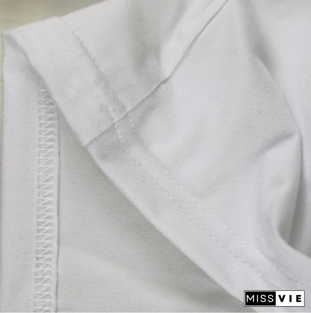 Cute Fox T-shirts For Women Summer Lovely Short Sleeve Casual T-shirts Funny Ladies Round Neck Tops