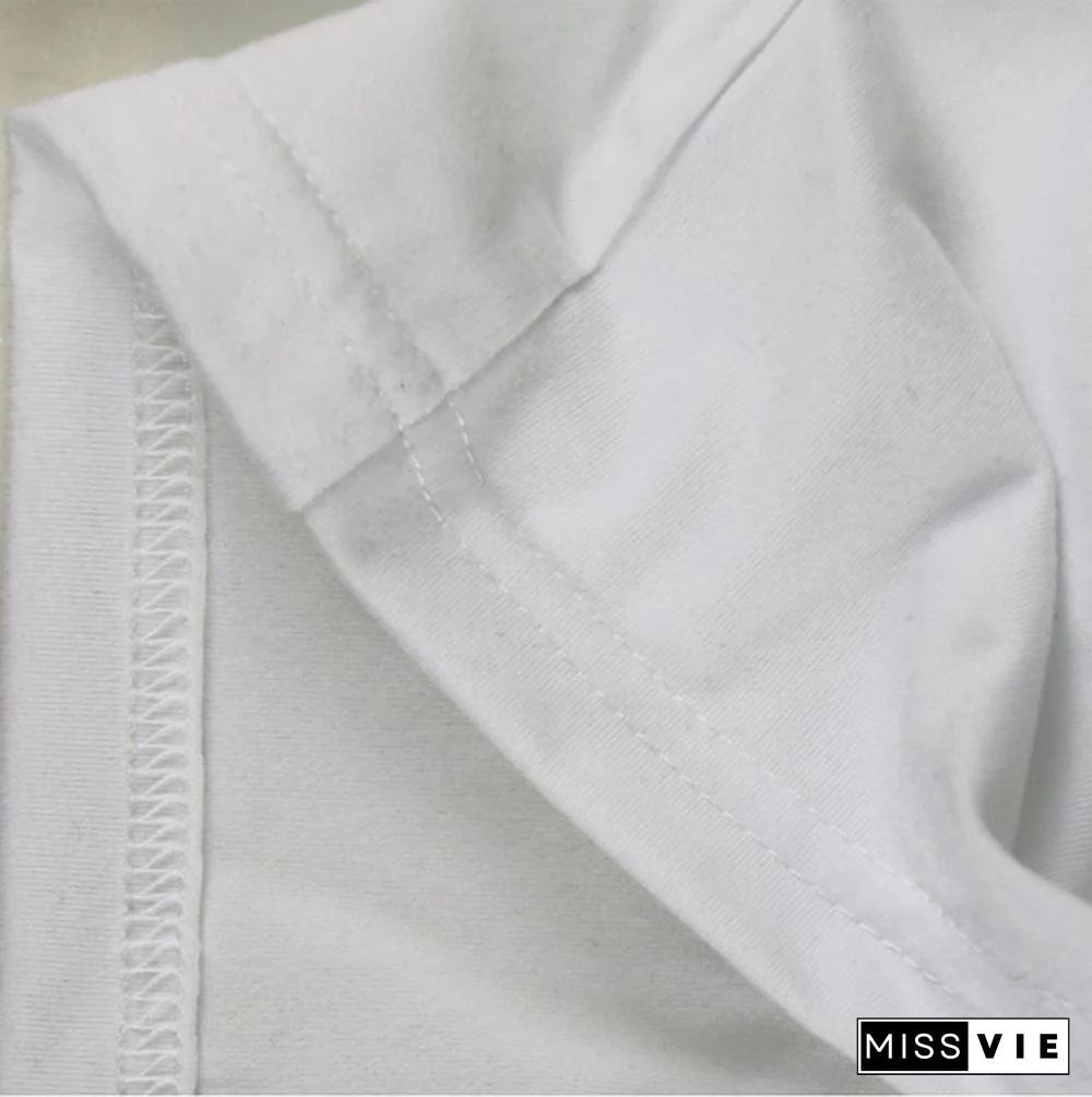 Cute Fox T-shirts For Women Summer Lovely Short Sleeve Casual T-shirts Funny Ladies Round Neck Tops