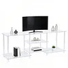 [US Local Warehouse] 55 Inch Acrylic TV Stand for TVs Up To 60 Inch TV Media Console Table with Open Storage Shelves Entertainment Center for Living Room Bedroom Gaming Room