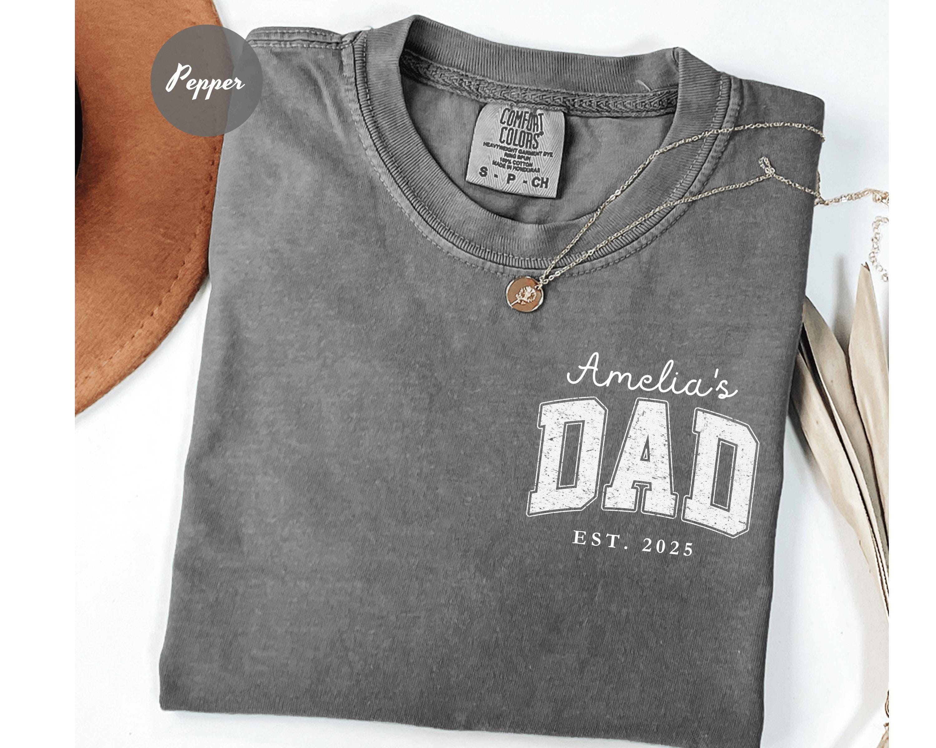 Loveyoufancy Personalized Dad Shirt With Kid Name, Dad Tshirt, Gift for Dad, Dad Tee, Dad with Kid Name, Father's Day Gift, Papa Shirt
