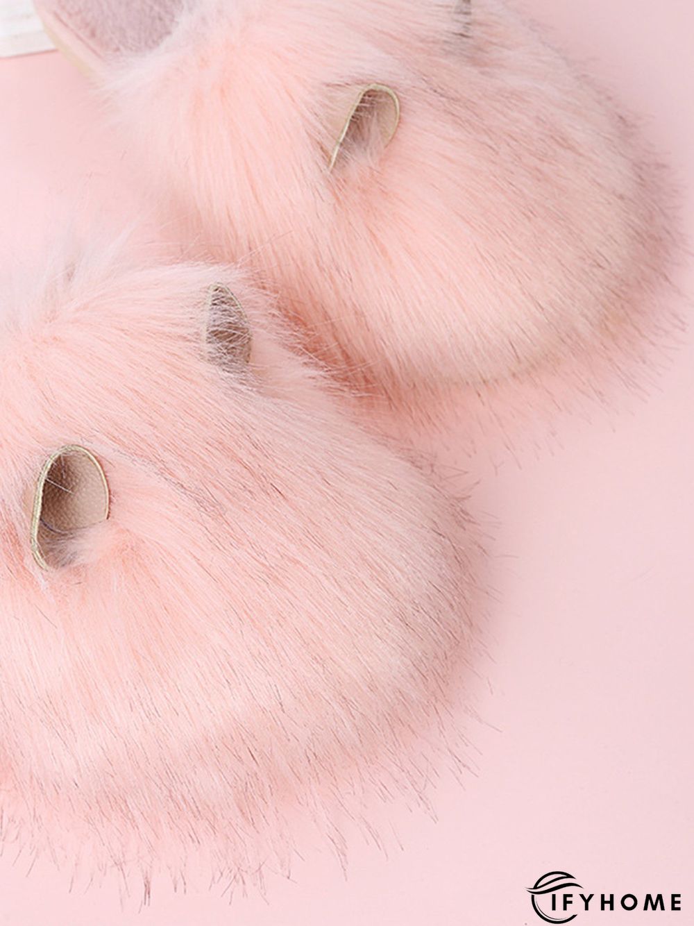 Cute Cat Ears Mohair Warm Fleece Indoor Slippers | IFYHOME