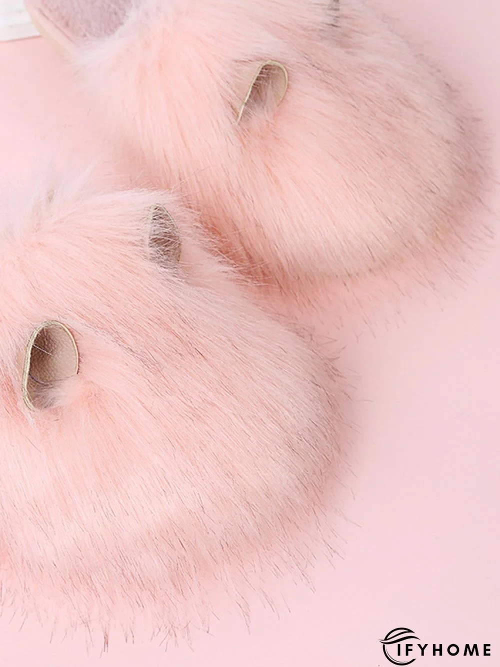 Cute Cat Ears Mohair Warm Fleece Indoor Slippers | IFYHOME