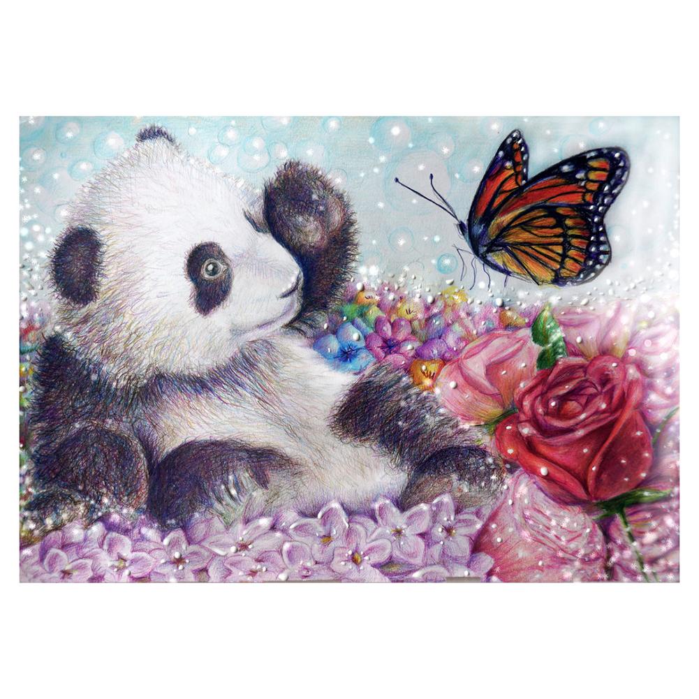 

30*25CM - Panda - Round Drill Diamond Painting, 501 Original