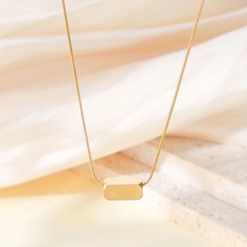 Titanium Steel 18K Gold Plated Minimalist Plating Geometric None Pendant Necklace