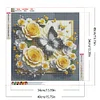 Papillon dans un cadre photo-perceuse ronde peinture diamant-40*40cm