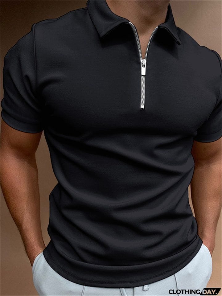 Summer Short Sleeve White Polo Shirt Mens