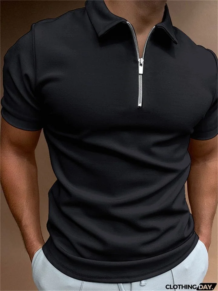 Summer Short Sleeve White Polo Shirt Mens