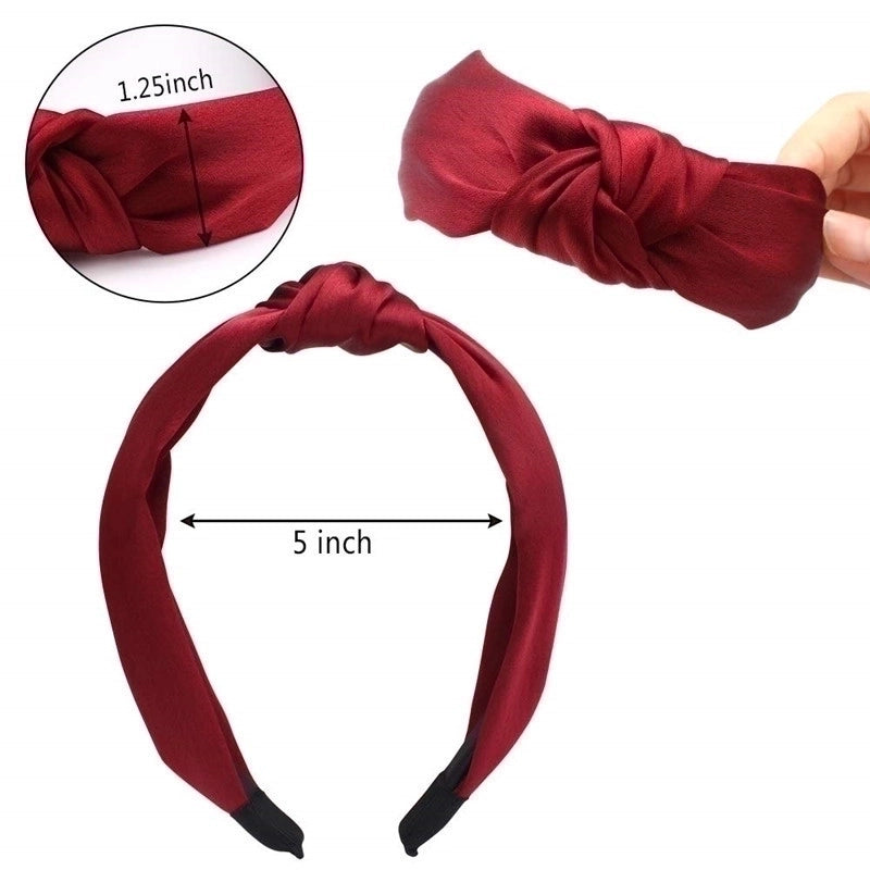Sweet Solid Color Knot Satin Handmade Hair Band