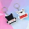 Full Bead Embroidery Keychain Pig Printed Craft Gifts(5.5x5.5cm)