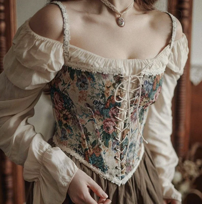 Renaissance Floral Corset Top