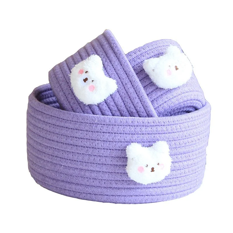 Cartoon Animals Cotton Rope Storage Baskets Baby Dirty Clothes Laundry Basket Weaving Kids Toys Desktop Sundries Organizer Box