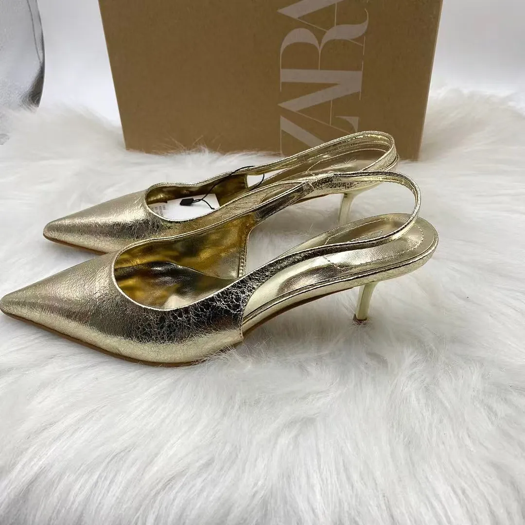 Breakj Breakj Home In The Autumn Of 2025 On The New Golden Sharp Behind The High-Heeled Women Muqin Shoes Small Fine Heel Big Size List