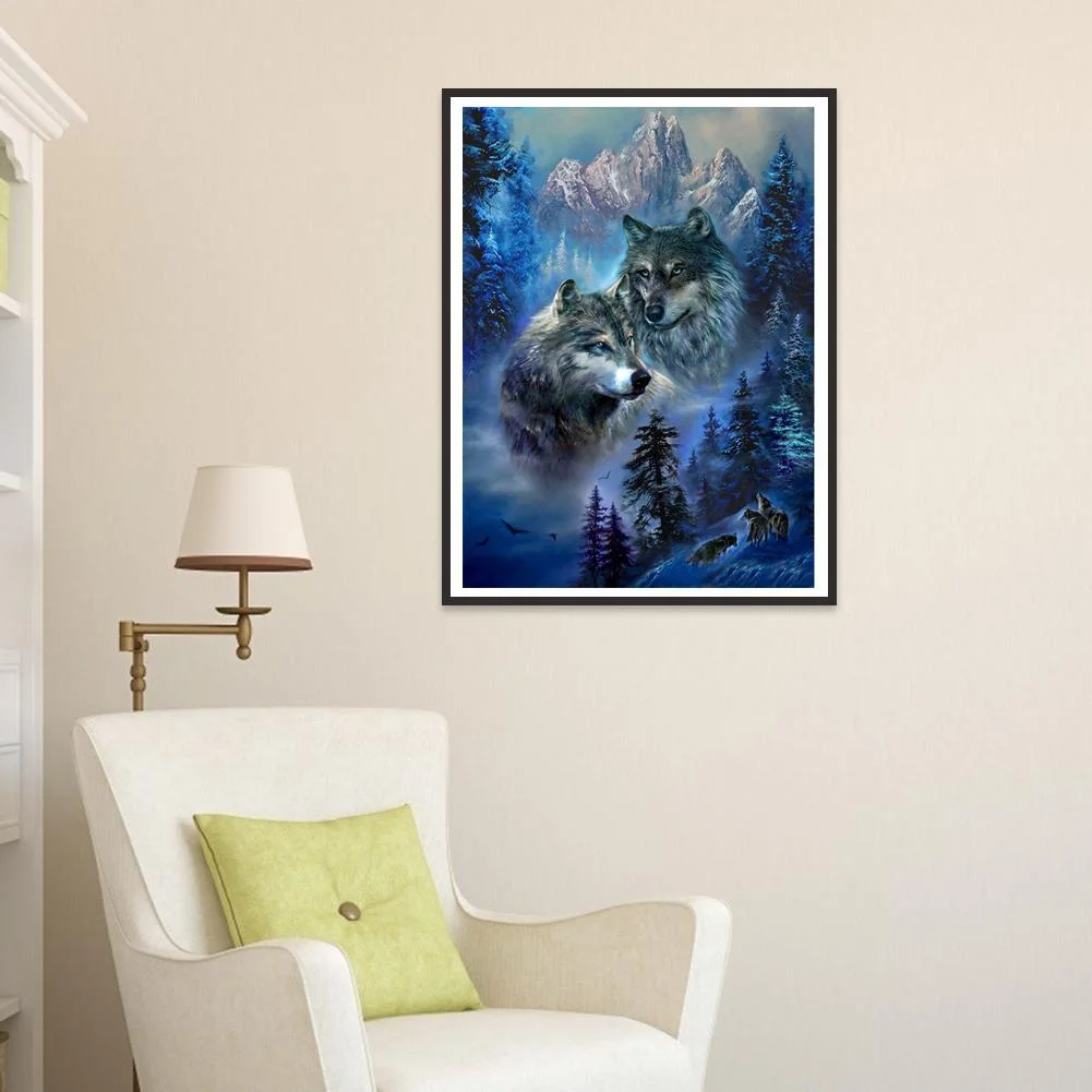 Diamond Painting - Full Round Drill - Forest Wolf(30*40cm)