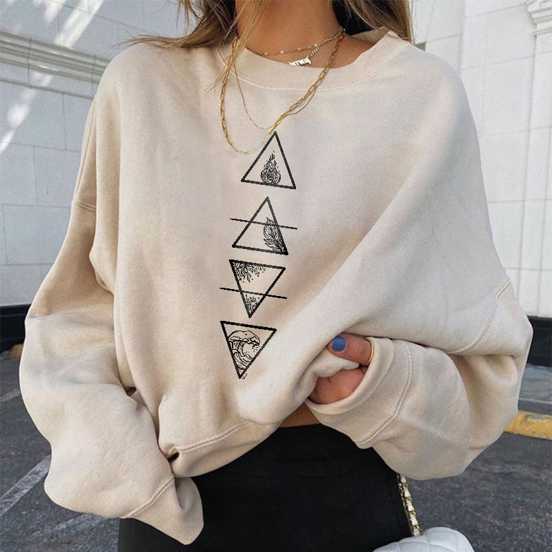     Four Mysterious Triangles Print Women's Casual Sweatshirt Designer - Neojana