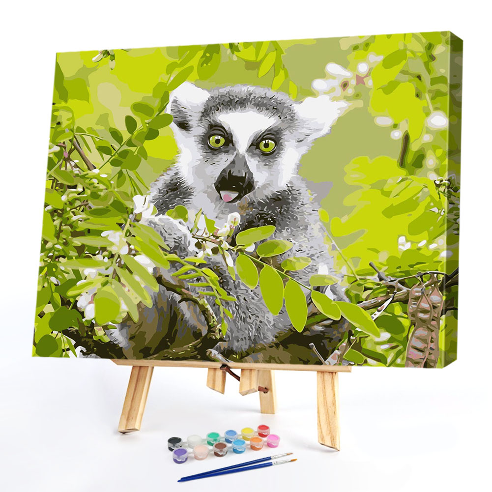 

40*50CM Paint By Numbers-Tree Lemur, 501 Original
