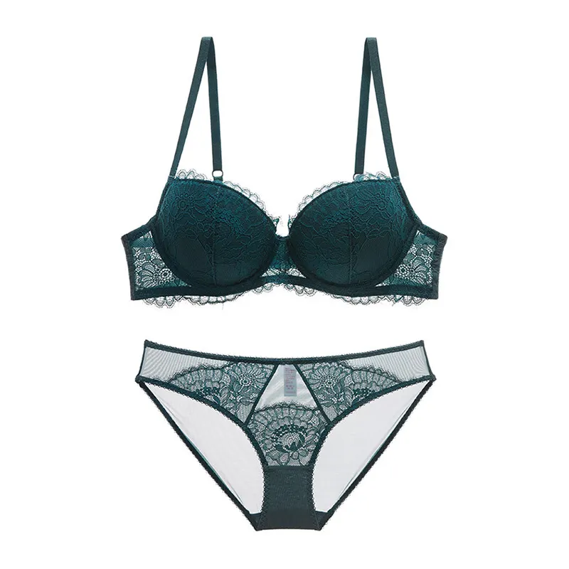 Churchf Eyelashes Thin Underwear Sexy Poly Steel Ring Lace Girl Big Breast Large Size Thin Bra Set