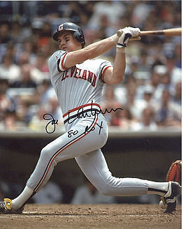 JOE CHARBONEAU CLEVELAND INDIANS ROY 80 SIGNED 8x10